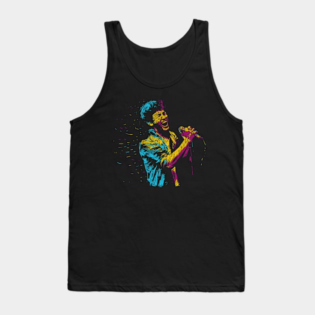 Singer Man Colorful Abstract Tank Top by Mako Design 